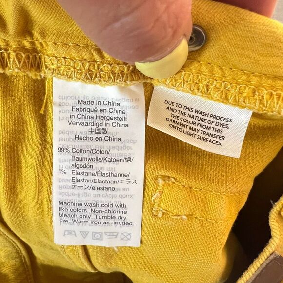 J. Crew Mercantile Mustard Yellow Cotton Mid-Rise Cut Off Denim Shorts Size 25 - Picture 6 of 8